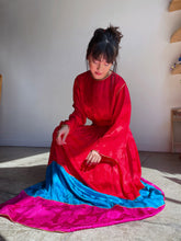 Load image into Gallery viewer, 1980s Oscar De La Renta Silk Brocade Rose Color Block Blouse and Maxi Skirt Set