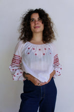 Load image into Gallery viewer, 1960s Cross Stitch Cotton Blouse
