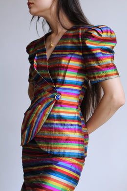 Jewel Silk Striped Suit