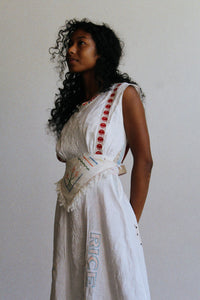 Happy Day Antique Linen Patchwork Dress