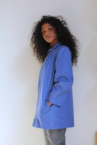 1980s Periwinkle Mini London Fog Coat  