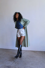 Load image into Gallery viewer, 1970s Sage Green Nylon Trench Coat