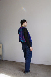 1970s Fibre Art Birds of Paradise Felted Wool Quilted Vest