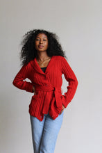 Load image into Gallery viewer, 1970s Red Ribbed Knit Cardigan