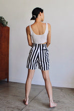 Load image into Gallery viewer, Black &amp; White Striped Shorts