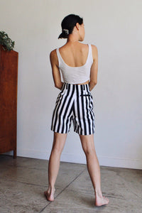 Black & White Striped Shorts