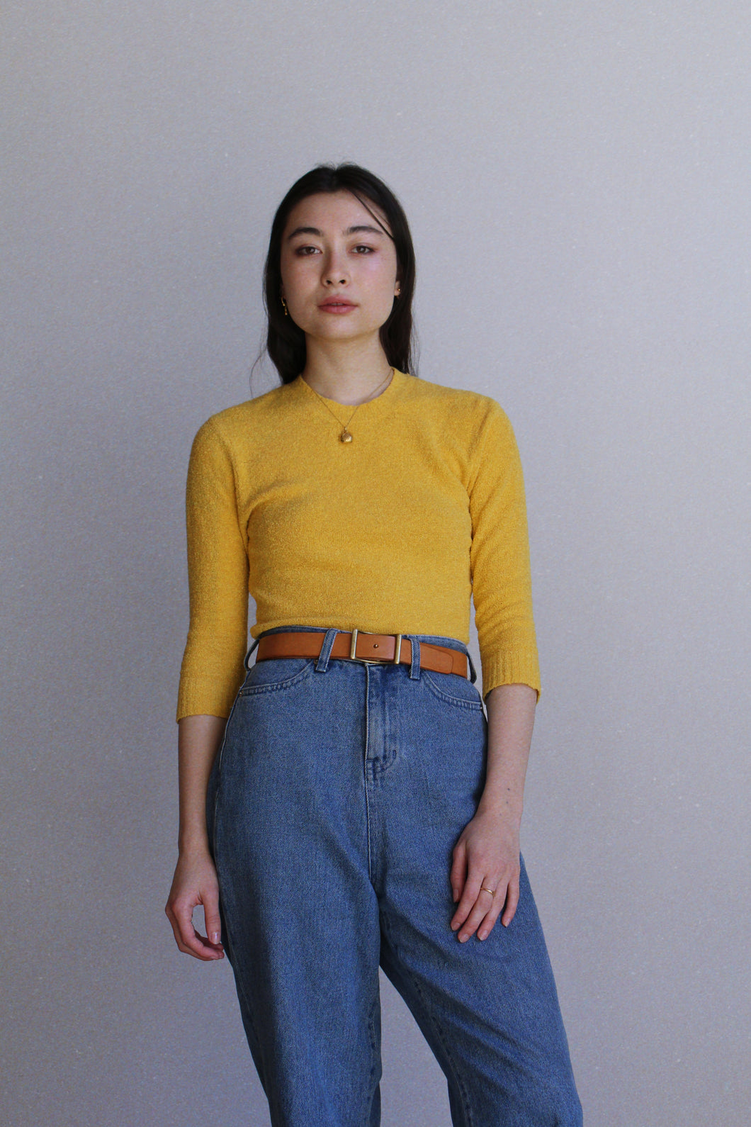 1980s Knit Sunshine Yellow Sweater