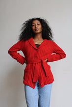 Load image into Gallery viewer, 1970s Red Ribbed Knit Cardigan
