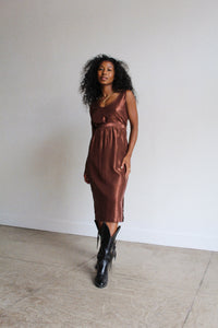1980s Brown Metallic Skirt Set