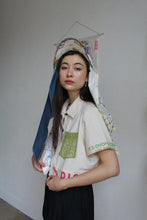 Load image into Gallery viewer, Patchwork Bonnet - Illustrated Seersucker