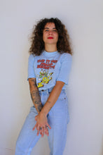 Load image into Gallery viewer, Vintage Play it Safe Around Electricity Baby Blue Tee