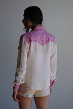 Load image into Gallery viewer, 1970s Pink Block Print Western Shirt