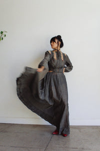 Victorian Grey Pinstripe Dress Set