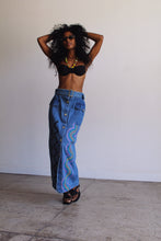 Load image into Gallery viewer, 1980s Painted Denim Skirt and Belt