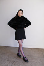 Load image into Gallery viewer, 1980s Faux Fur Black Moto Cropped Jacket