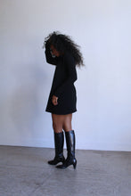 Load image into Gallery viewer, Vintage Double Black Knit Ribbed Cardigan Sweater