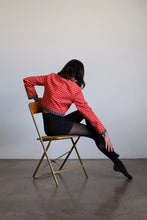 Load image into Gallery viewer, 1960s Black &amp; Red Grid Print Knit Cropped Jacket