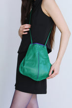 Load image into Gallery viewer, 1980s Green Contrast Leather Purse