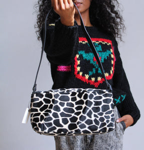 2000s Faux Fur Giraffe Handbag