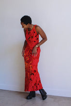 Load image into Gallery viewer, Red Rose Velvet Burnout Maxi Dress