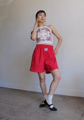 Magenta Cotton Wrestling Shorts