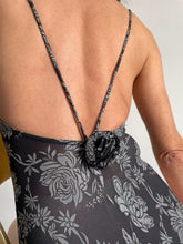 Load image into Gallery viewer, 1980s Deadstock Christian Dior Beachwear Silver Metallic Rose Print Swimsuit