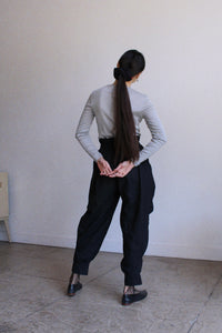 1970s Esprit De Corp Silver Grey Knit Ballerina Blouse  