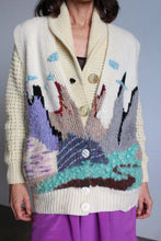 Load image into Gallery viewer, 1970s Hand Knit Art to Wear Landscape Sweater Vest