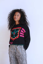 Load image into Gallery viewer, 1980s Black Knit Crop Sweater