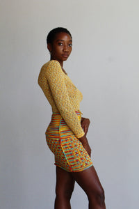 Vintage Rainbow Hand Knit Miniskirt