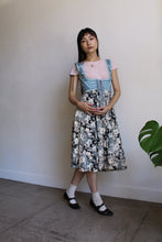Load image into Gallery viewer, 1980s Shades of Grey Floral Stretch Cotton Midi Skirt