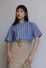 Load image into Gallery viewer, Striped Mock Collar Button-Down