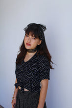 Load image into Gallery viewer, 1990s Black Polka Dot Blouse w/ Peter Pan Collar
