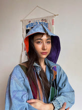 Load image into Gallery viewer, 1980s Hooded Patchwork Denim &amp; Suede Color Block Jacket