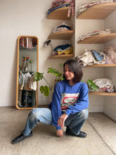 Load image into Gallery viewer, CALROSE Blue Patchwork Sweater