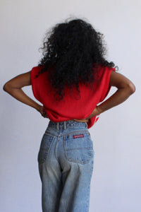 1980s Red Letter Pullover Sweater Vest