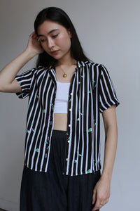 Origami Striped Button Up