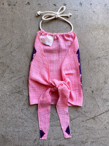 Hankie Halter Top Pink Gauze - Carnations | Large