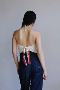Red Floral Halter Tops