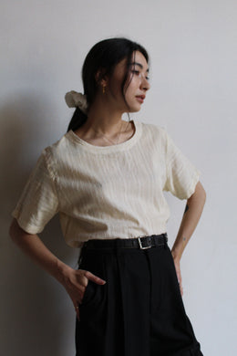 Natural Cotton Striped Blouse