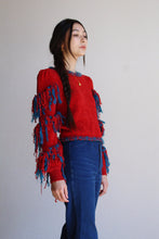 Load image into Gallery viewer, 1980s Red Chenille Fringe Sweater