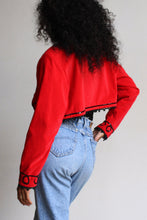 Load image into Gallery viewer, 1980s Red Velvet Bolero Jacket