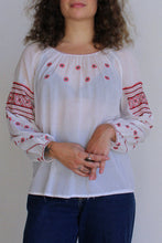 Load image into Gallery viewer, 1960s Cross Stitch Cotton Blouse