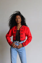 Load image into Gallery viewer, 1980s Red Velvet Bolero Jacket