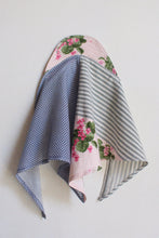 Load image into Gallery viewer, Patchwork Bonnet - Pink Floral w/ Grey Stripes