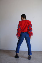 Load image into Gallery viewer, 1980s Red Chenille Fringe Sweater
