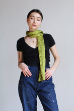 Load image into Gallery viewer, 1990s Chartreuse Black Silk Scarf