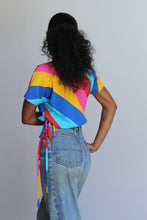 Load image into Gallery viewer, 1970s REWORKED Hang Ten Rainbow Striped Tee