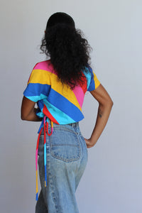 1970s REWORKED Hang Ten Rainbow Striped Tee