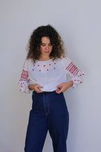 Load image into Gallery viewer, 1960s Cross Stitch Cotton Blouse